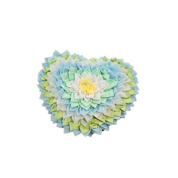 Handmade Heart Shaped 10x12 Pillow and Cover Vintage Handicrafts - Picture 2 of 9